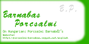 barnabas porcsalmi business card